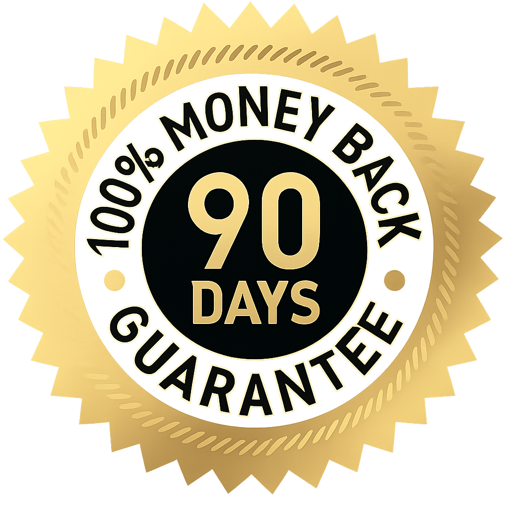 90 day money-back guarantee badge